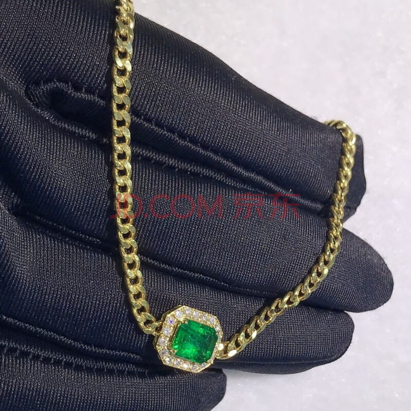 CBL-132 1.5克拉祖母绿手链 镶钻石 约4.52克