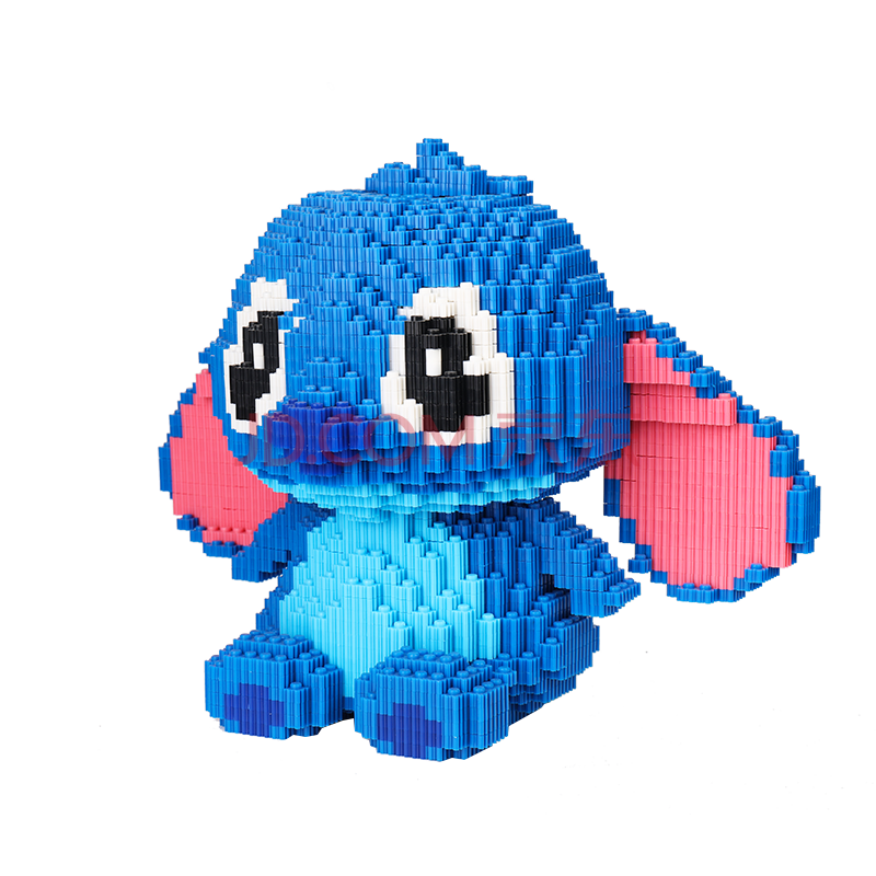 拼插小颗粒拼装积木女孩男孩乐高成人解压儿童玩具 大号蓝色史迪仔