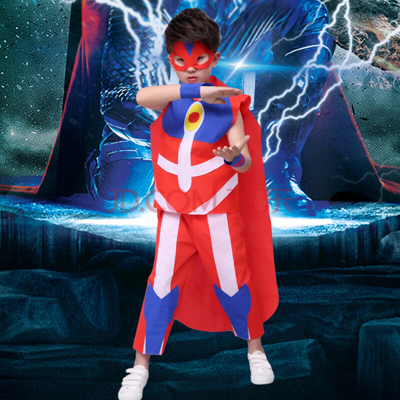 六一儿童节手工制作男童环保衣服儿童环保时装秀服装子男孩奥特曼幼儿