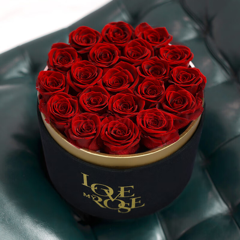para ella红色永生花玫瑰花礼盒生日礼物鲜花同城速递教师节礼物大号