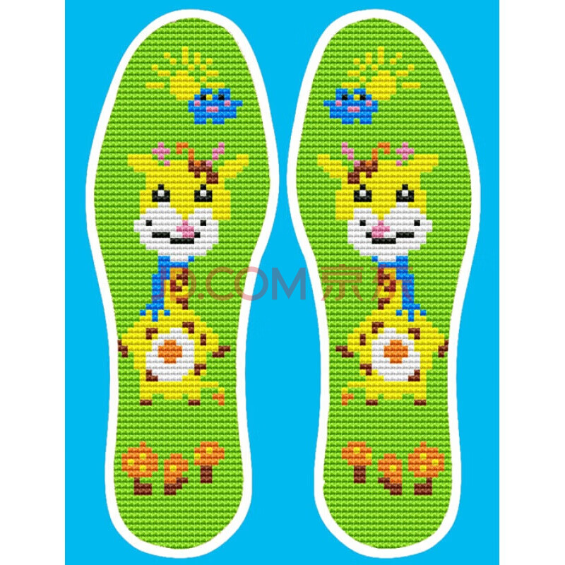 印花十字绣儿童鞋垫小孩26码-34码非成品带针线满绣礼物 儿童2183 34