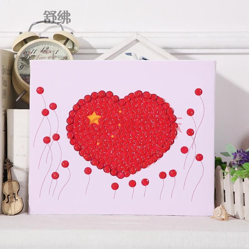 红色主题手工作品儿童纽扣画diy材料包幼儿园小学生手工制作粘贴画