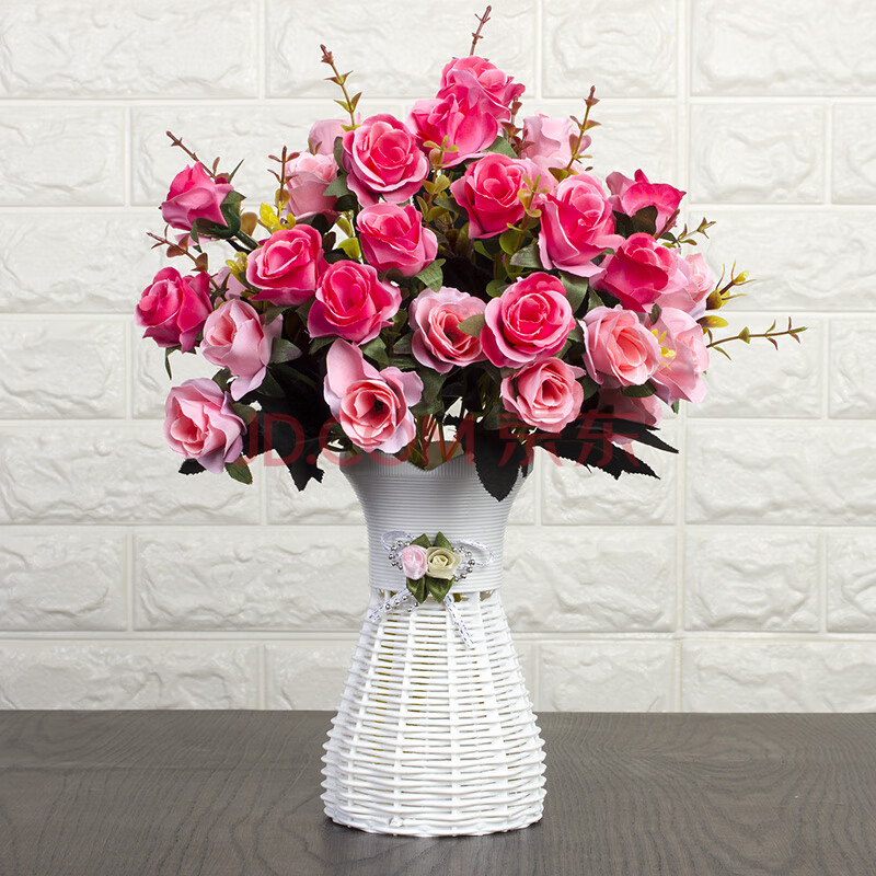 小清新假花放茶几上的仿真花饭桌朔料塑胶仿正绢布桌面假话装饰 荧光