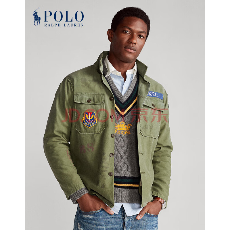 ralph lauren/拉夫勞倫男裝 經典款棉質綢緞外套式襯衫rl12982 999-多