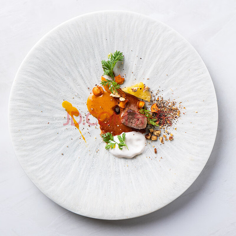 朵颐 北欧式餐具牛排盘子家用西餐盘大号菜盘 【平盘】24cm 白兰系列