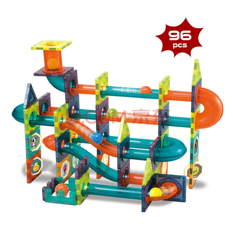 大颗粒磁力贴彩窗彩虹滚珠管道滑道男孩女孩磁力片玩具 彩窗磁力滚珠