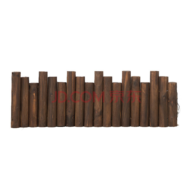 木桩连木栅栏木围栏木篱笆花园圆木护栏实木碳化圣诞活动装饰 15/20