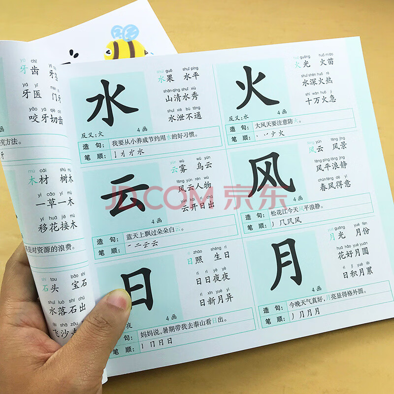 學齡前兒童識字卡片3-6歲學寫字認字書 學前班幼兒園中大班升一年級