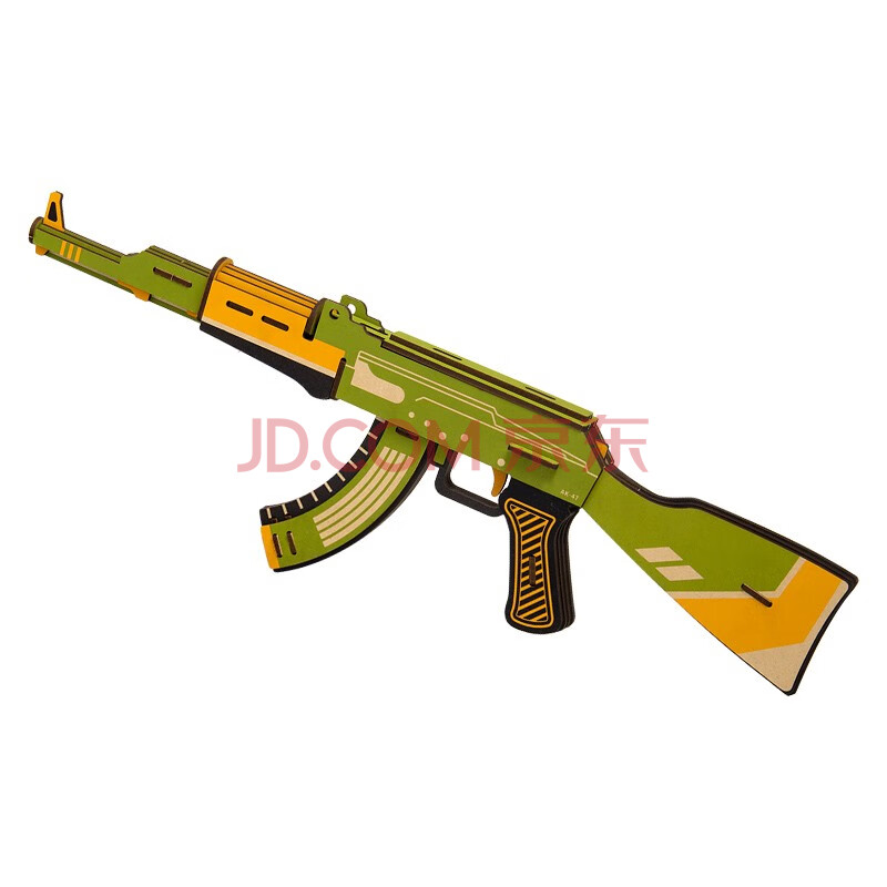 若态diy枪积木拼装模型儿童玩具亲子互动 ak47突击布枪jq402