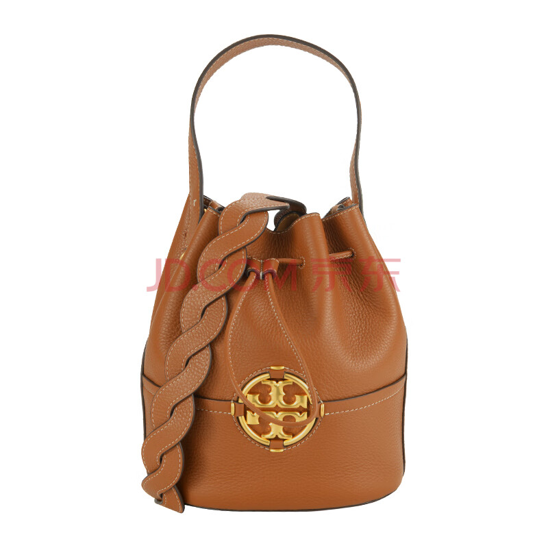 伯奇 tory burch 奢侈品 tb女包 miller系列淺茶色雙t logo牛皮革水桶