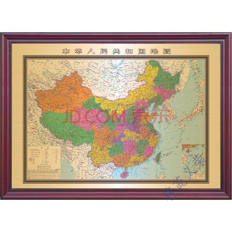 高端纯铜中国地图世界地图新中式会议大厅挂画办公室装饰画礼品 铜