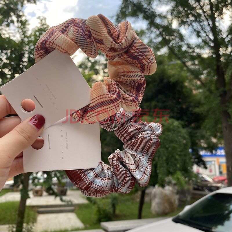 大肠发圈jk制服发圈bm格子皮筋网红发夹明显同款发绳日韩可爱 2:苹果