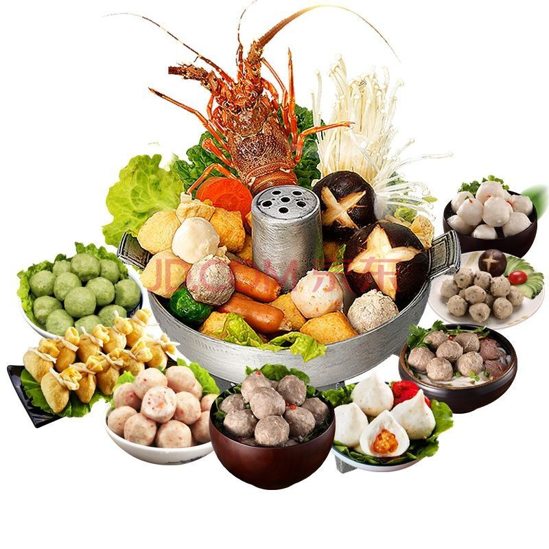 火锅食材组合套装火锅丸子鸡肉丸麻辣烫烧烤食材关东煮 1斤全家福丸子