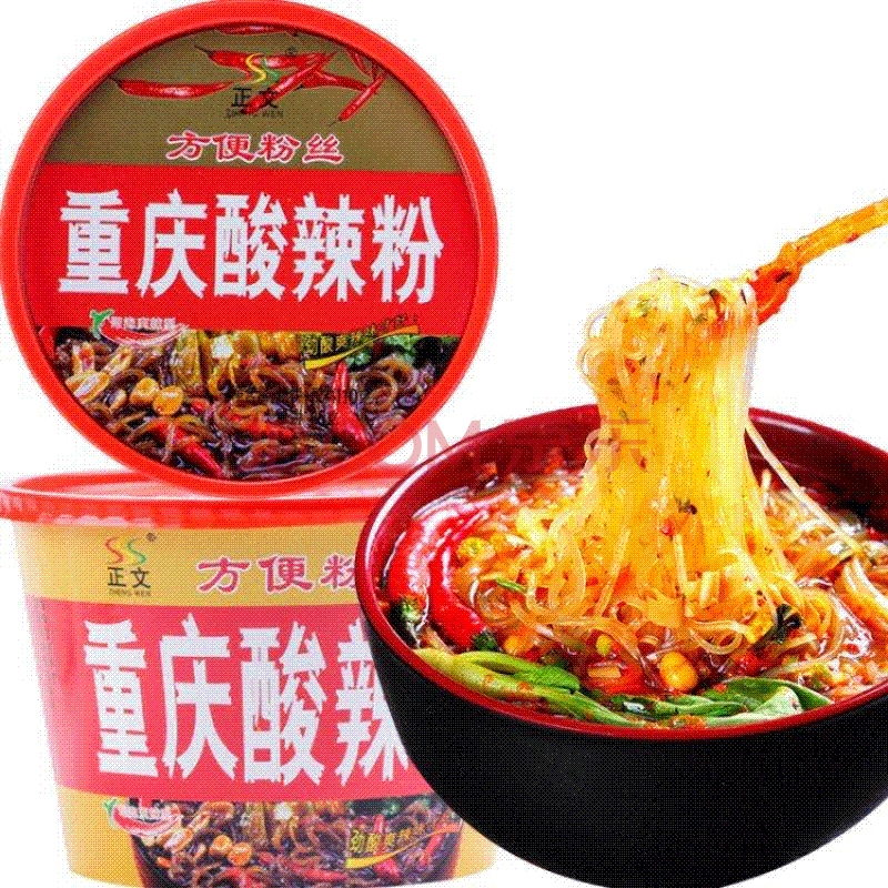 正文重庆酸辣粉非油炸方便面泡面红薯粉夜宵 重庆酸辣6桶