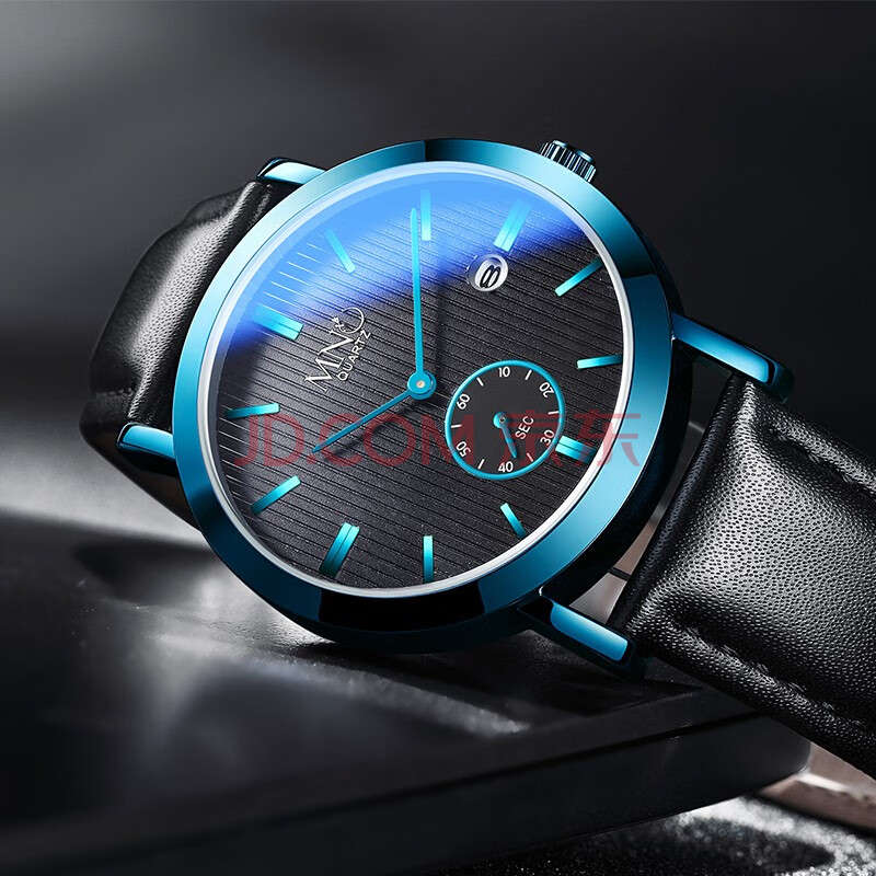 mno梦梭学生手表男款时尚休闲石英男表中学生个性创意日历夜光防水小