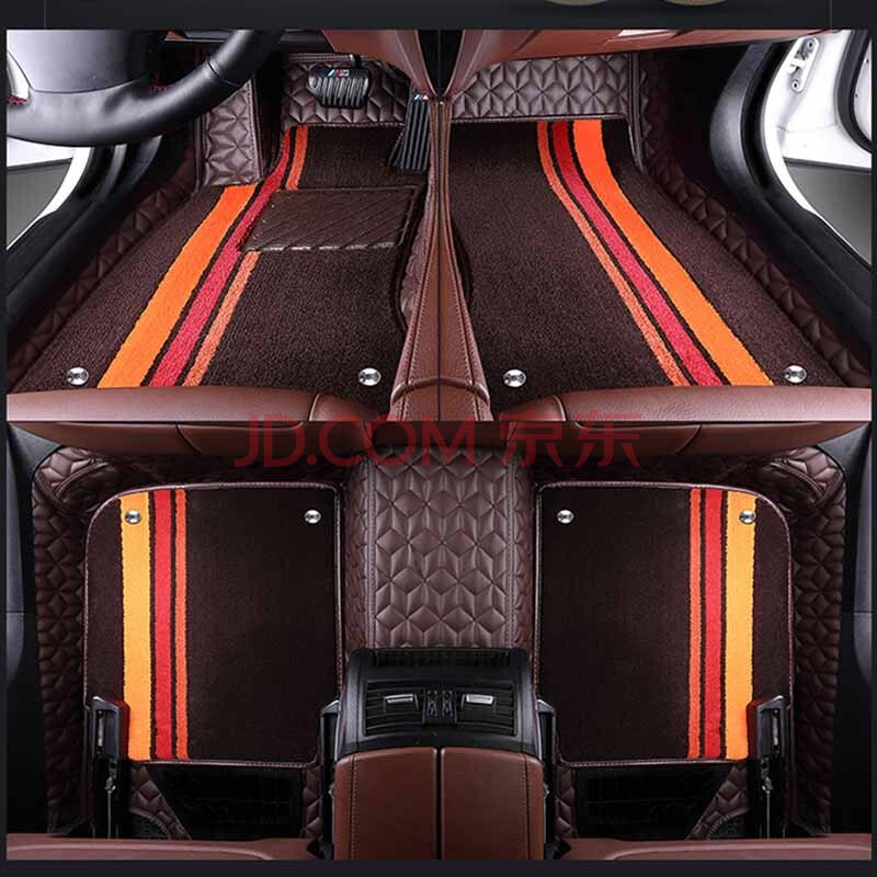 360航空软包脚垫 汽车脚垫全包围专车专用定制软包脚垫适用于 咖色/彩