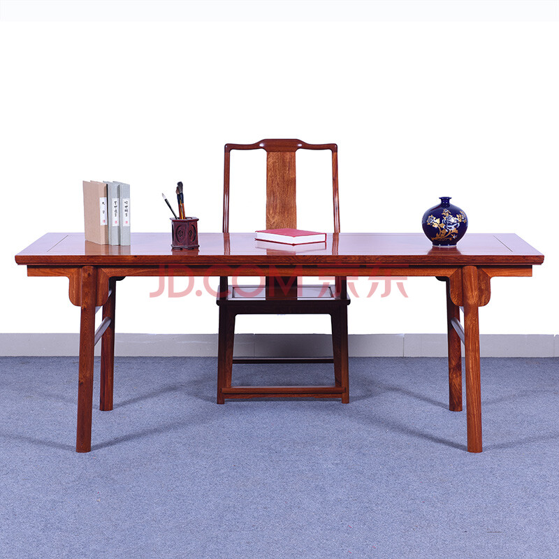 f红木家具缅甸花梨(学名:大果紫檀)画案书画桌实木书法桌 新中式案台