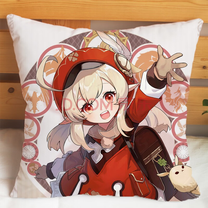 岙筱 原神周边派蒙刻晴枕头菲谢尔可莉二次元动漫抱枕兔兔安柏玩偶 13