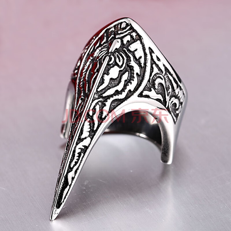 指虎复古雕花防身戒指男个性夸张钛钢指虎日韩潮人关节戒指女霸气指环