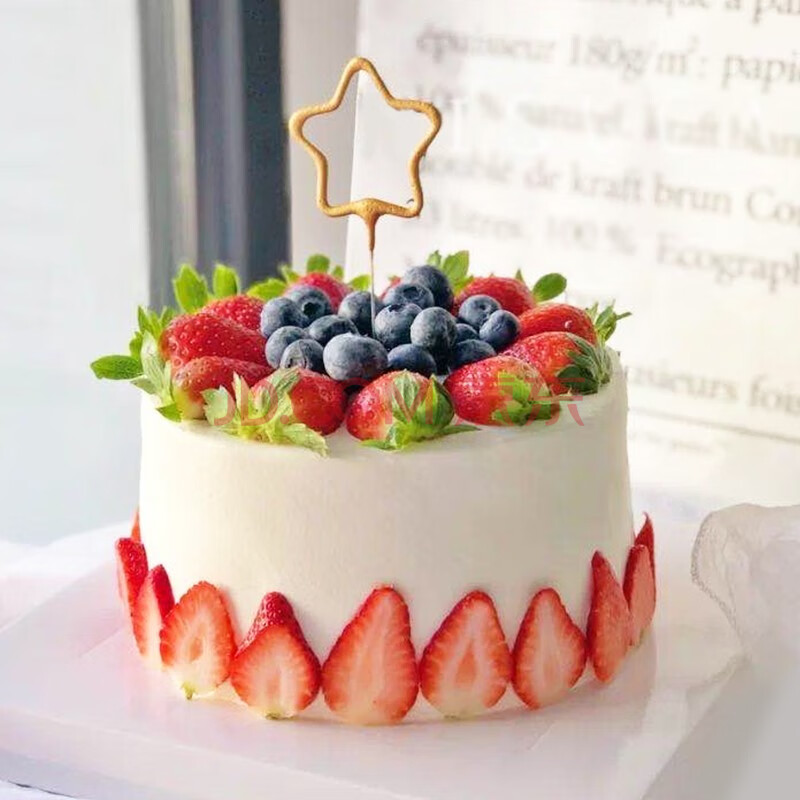 预定同城配送爱人爸妈儿童祝寿网红生日蛋糕定制当日送达 草莓蓝莓款