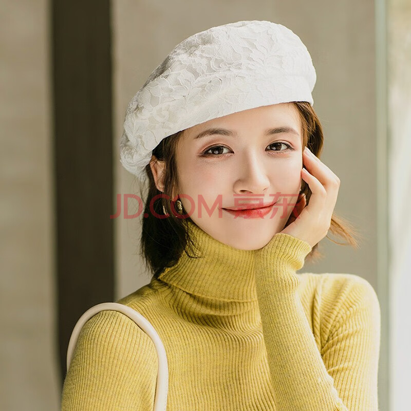 somubay 贝雷帽女夏季薄款透气复古八角帽日系百搭休闲褶皱蕾丝画家