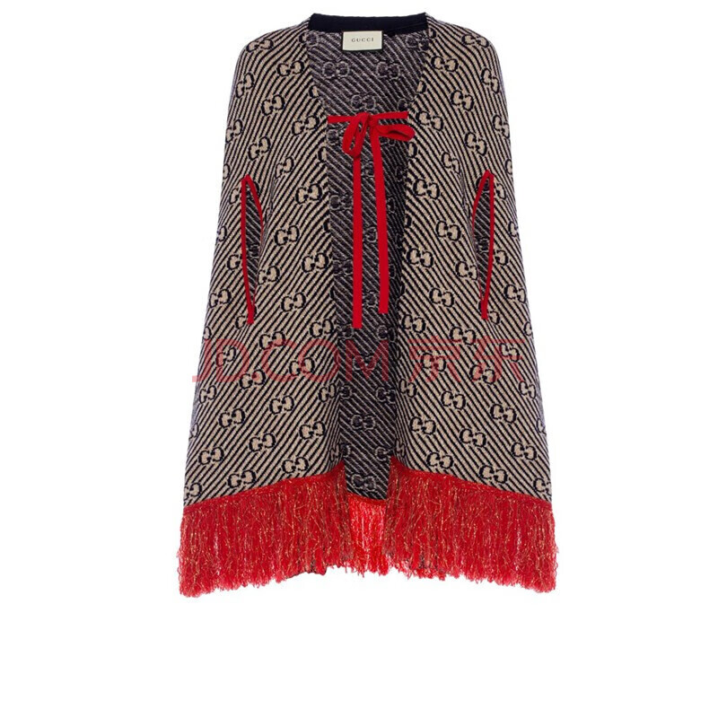 gucci 古驰女装女士双g纹logo羊毛斗篷披肩 黑色