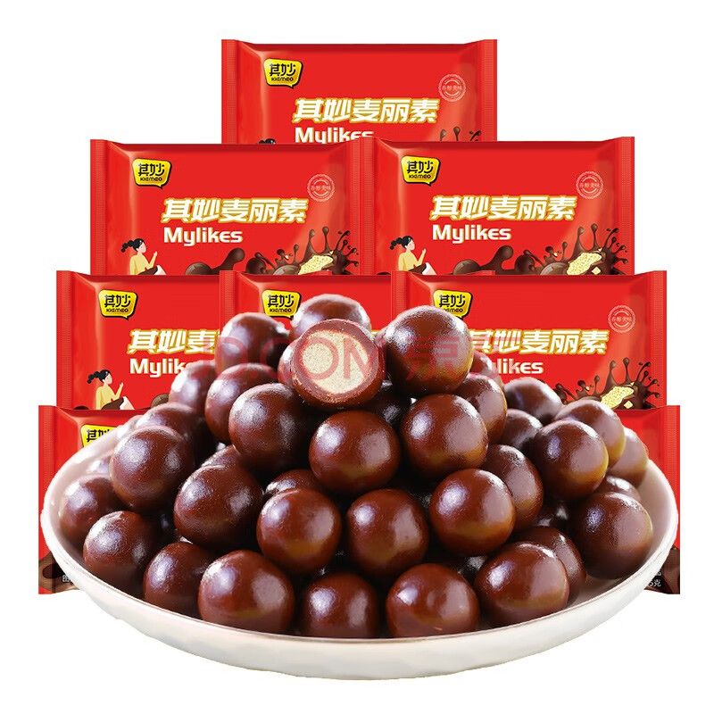 其妙麦丽素袋装240g 夹心巧克力豆儿童怀旧零食脆心糖果年货休闲食品