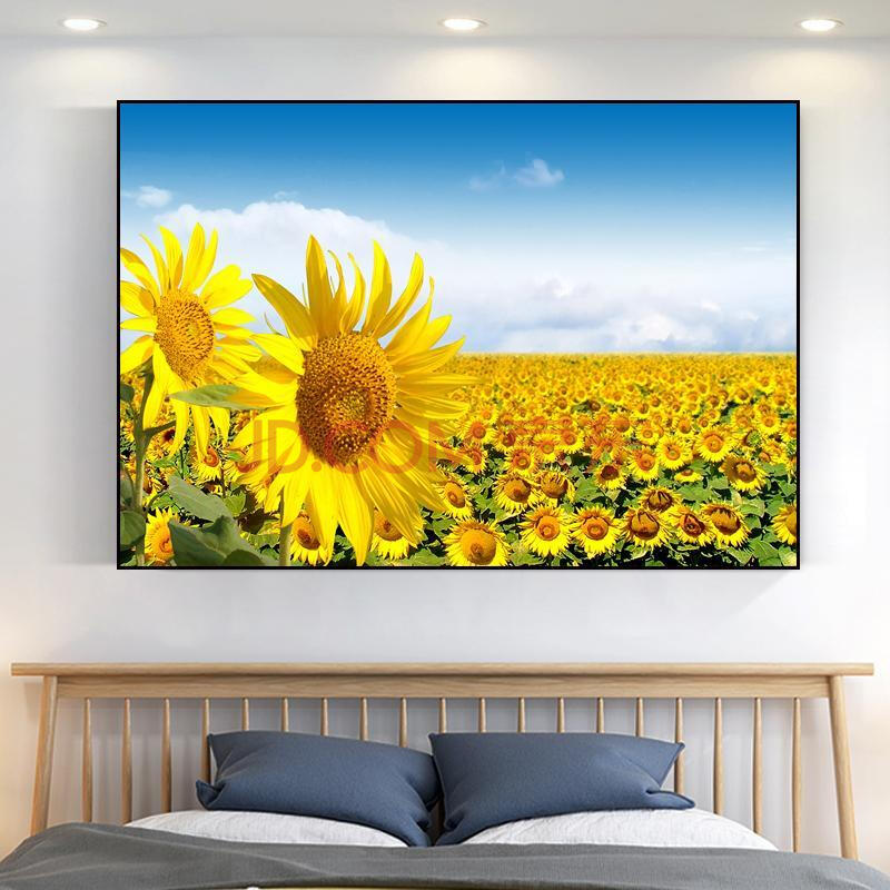 向日葵温馨挂画餐厅小清新装饰画横版楼梯走道墙壁画卧室床头墙画 k款