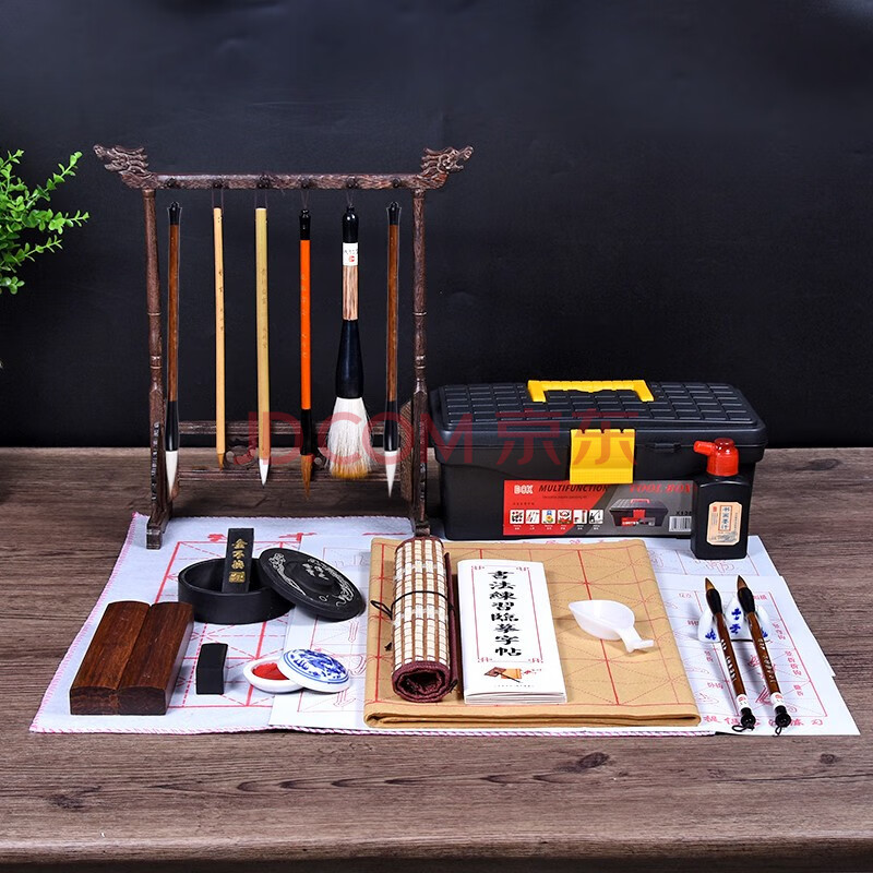 【成竹堂001】毛笔套装初学者高档专业全套软笔书法工具用具笔墨纸砚