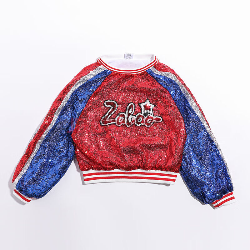 街舞服装儿童学生舞台闪光亮片嘻哈男女童套装元旦幼儿园演出服装 女