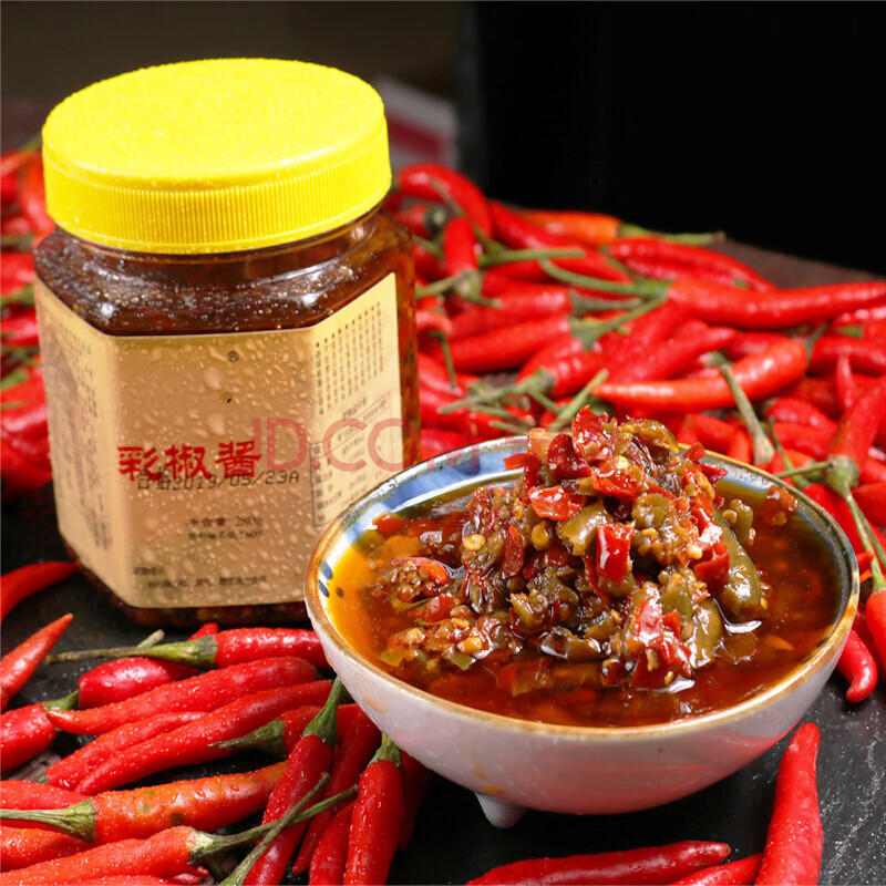 湖南特产彩椒酱香辣下饭自制调味料280g瓶装置办