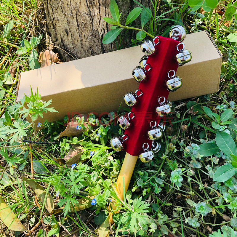 幼儿园奥尔夫打击乐器摇铃 红绒布21棒铃 儿童音乐剧道具雪橇铃 bg15