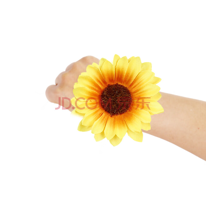 向日葵手腕花儿童舞蹈道具太阳花头饰学校团体演出手花 10cm橘色仿真