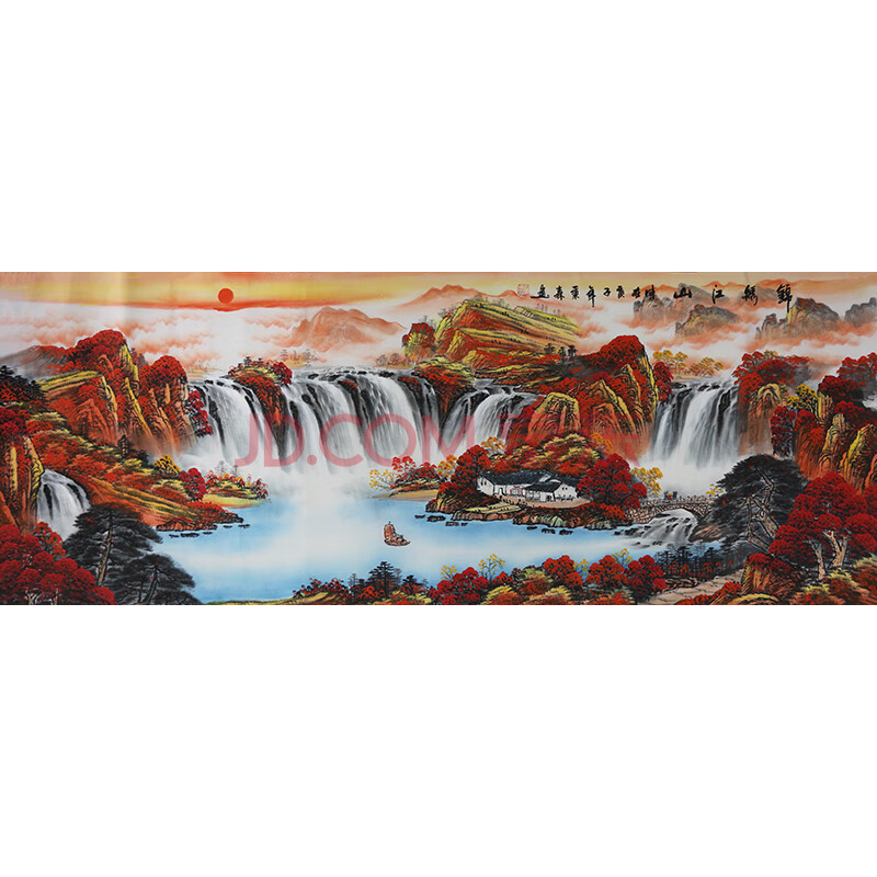 画家 杨秉森《锦绣江山》纯手绘国画客厅收藏装饰鸿运聚财山水画