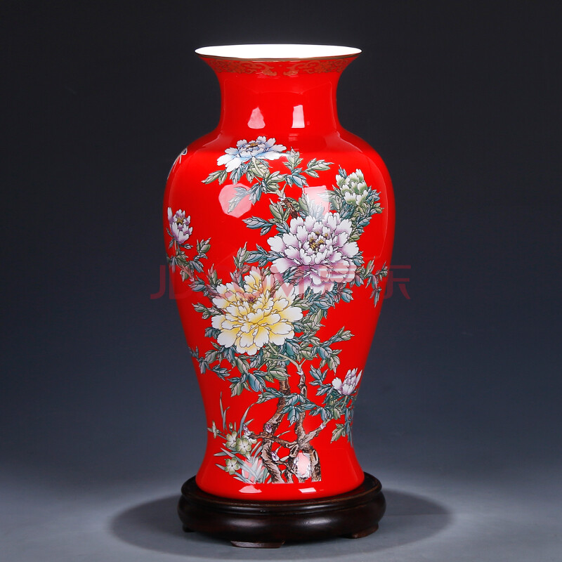 一代宗师 湖南省陶瓷艺术大师 张震作品 美人肩 红色 荣华富贵