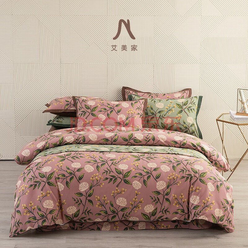 艾美家云锦棉床上四件套简约北欧风时尚保暖加厚冬季床单被套被单