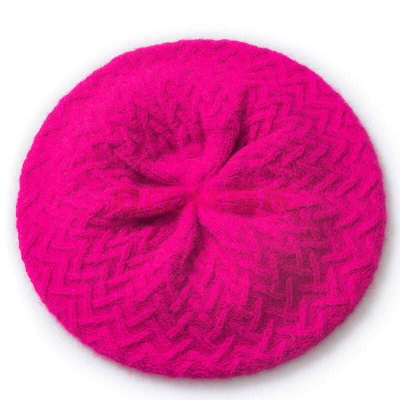 毛呢线帽高品质全羊毛羊绒贝雷帽女秋冬毛呢画家帽蓓蕾帽针织帽子纯色