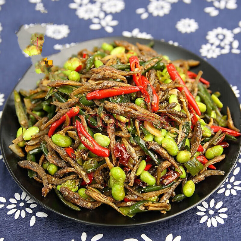 辣椒炒小魚尖椒炒青豆毛豆粒 鍋烤魚乾小魚小蝦 徐州邳州新沂特產250g