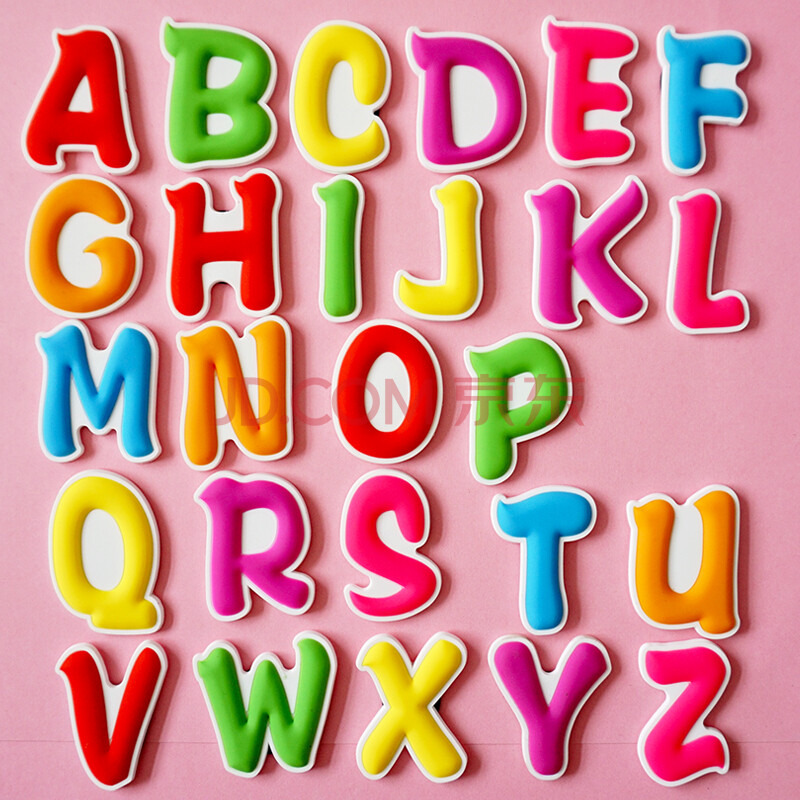 贴创意白板软胶儿童早教宝宝磁贴创意可爱冰箱贴 英文字母全套26只 中