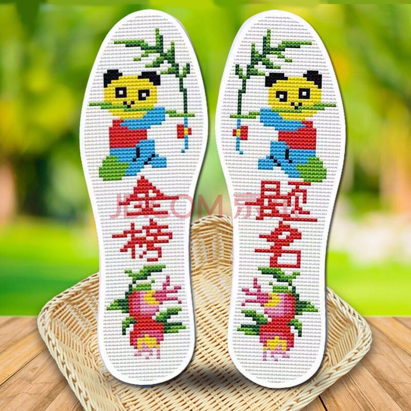 馨远居意十字绣鞋垫 10d手工刺绣棉鞋垫吸汗透气防臭鞋垫半成品婚庆