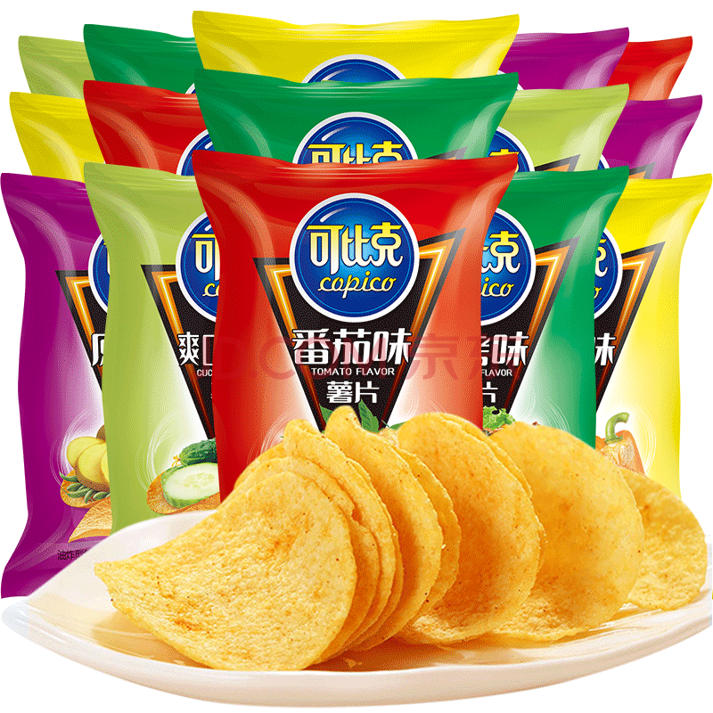 可比克 薯片袋装60g/包 薯条休闲膨化食品混装零食 原味60g【单包】