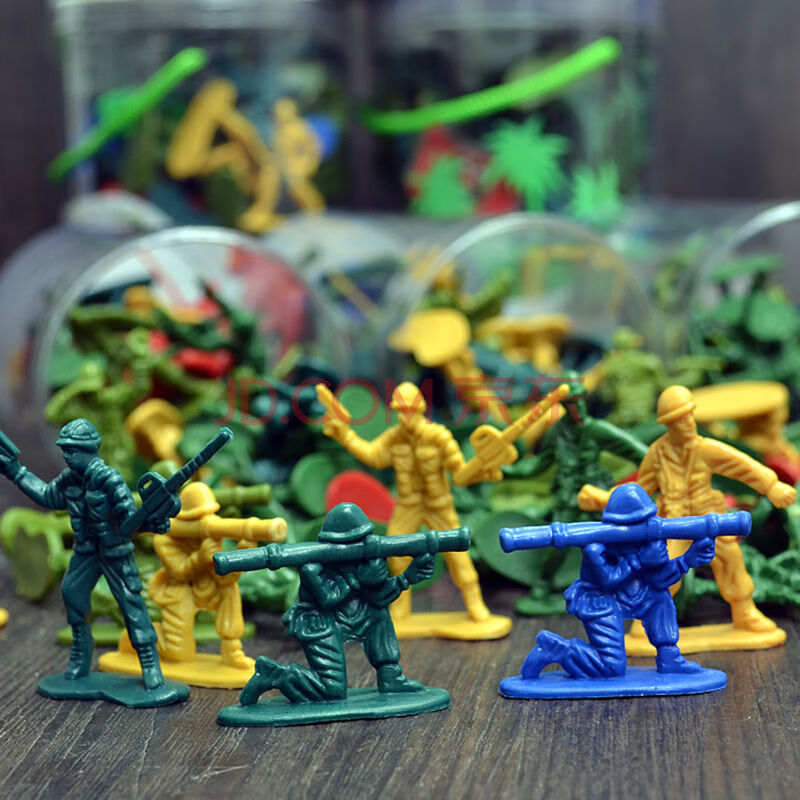 儿童军事小兵人军人模型套装塑料士兵小人打仗沙盘玩具男孩子兵团 1桶