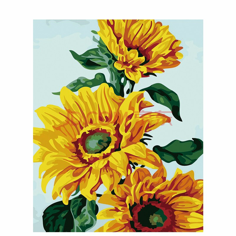 chenistory 手工diy数字油画向日葵手绘上色填色油画客厅餐厅卧室沙发