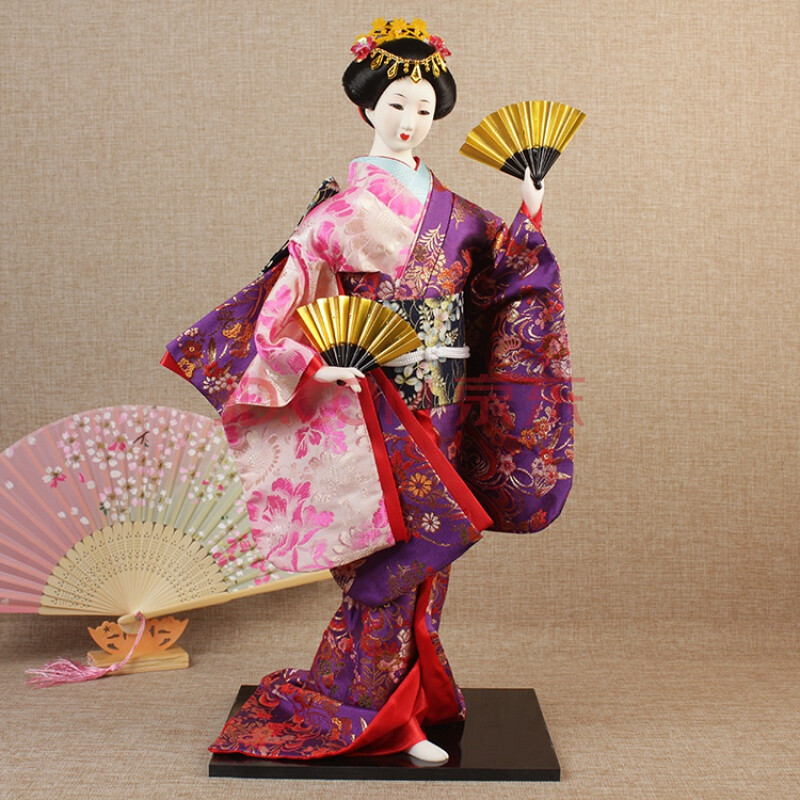 罗诗玛诺礼品 22寸日本人偶艺人形绢人和服娃娃日式工艺品摆件料理店