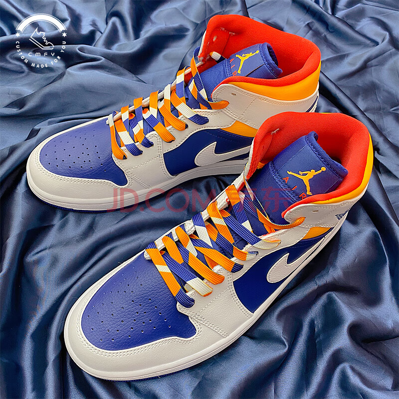 适配阿迪达斯耐克nikeajaf1空军一号影子灰新欢北卡蓝白蓝黄三色拼接