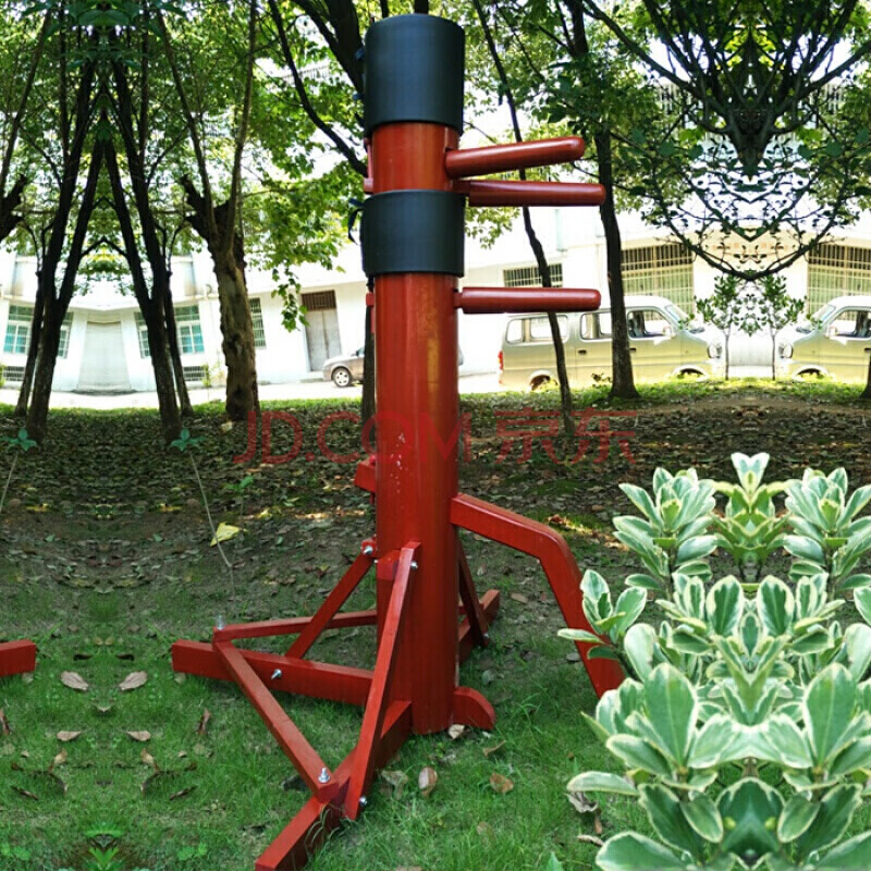 2020新款立式木人桩三角座木桩咏春拳木人桩叶问木头桩咏春寸拳沙包