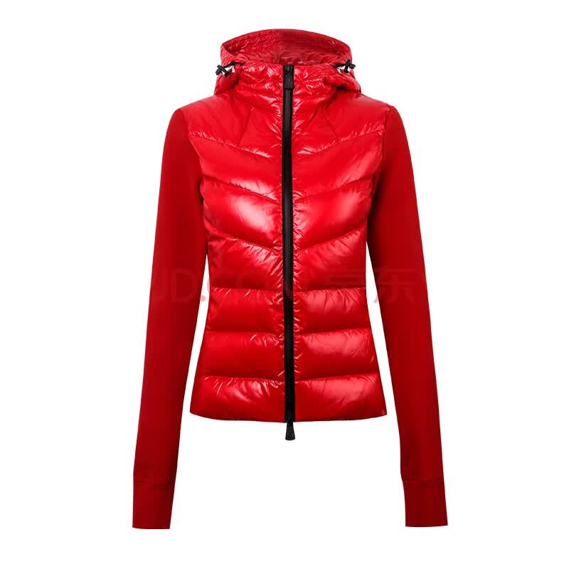 蒙口moncler grenoble 20秋冬女士红色毛绒外羽绒拼接 8g5000080093