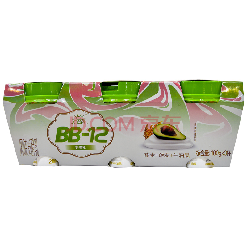 蒙牛冠益乳牛油果风味发酵乳100g*3