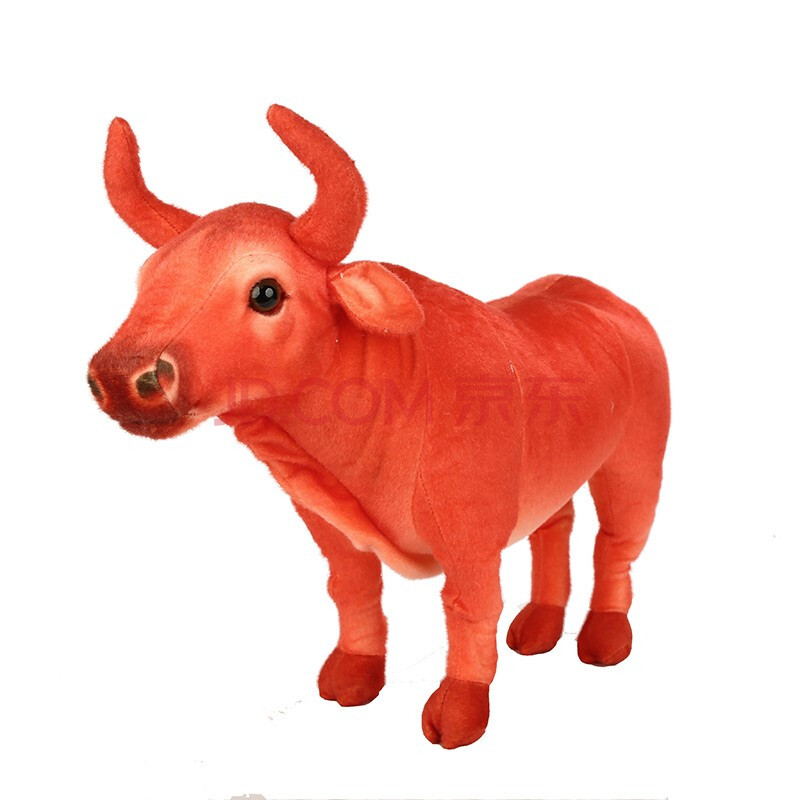 仿真牛公仔老黄牛毛绒玩具小红牛布娃娃生肖牛玩偶摆件牛年吉祥物
