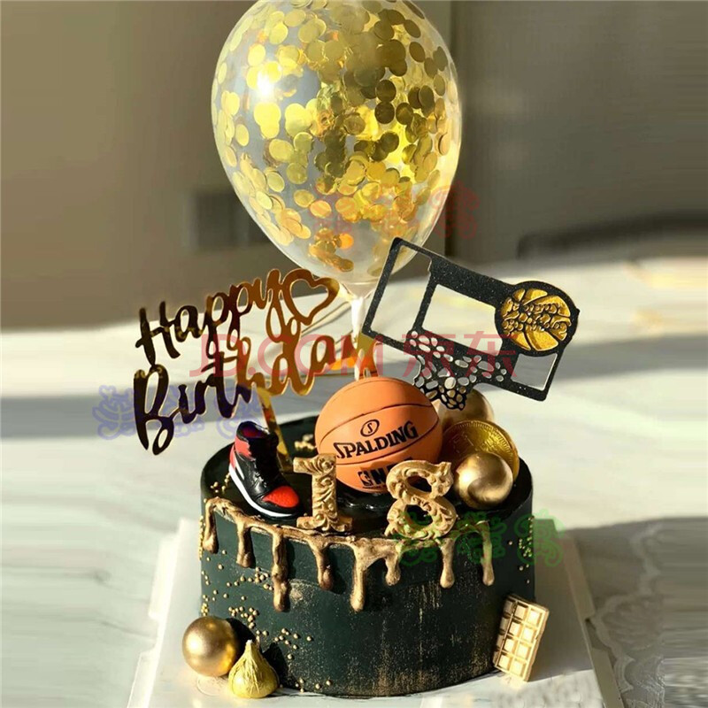 網紅nba籃球生日蛋糕球星科比庫裡男士男孩球鞋蛋糕全國同城配送 h款